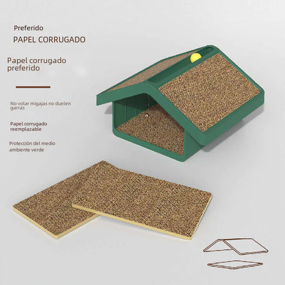 Cat Villa with Scratch Board and Toy