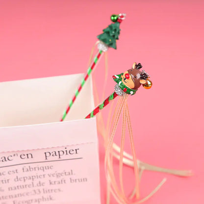 Colorful Cat Teaser Wand with Bells and Ribbons