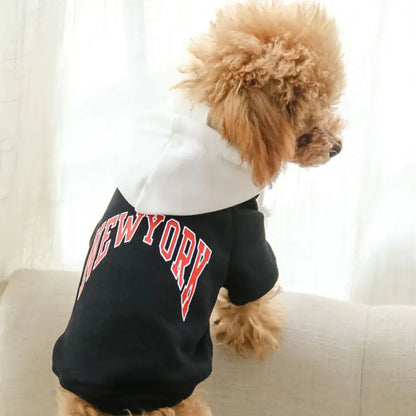 Casual Hooded Sweatshirt for Pets in Terry Cotton