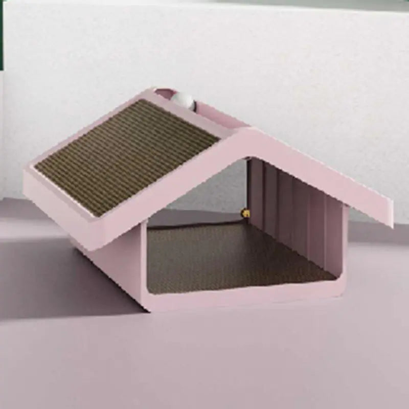 Cat Villa with Scratch Board and Toy