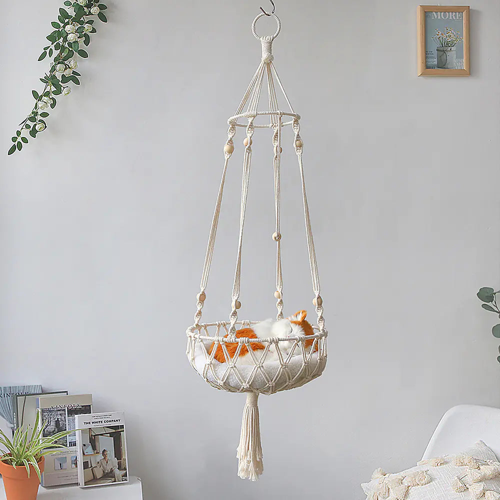 Large Macrame Cat Hammock Hanging Swing Bed