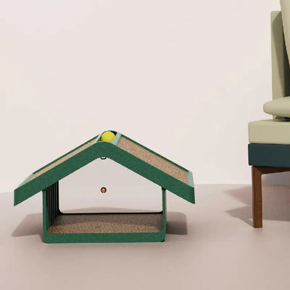 Cat Villa with Scratch Board and Toy