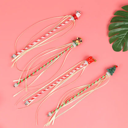 Colorful Cat Teaser Wand with Bells and Ribbons